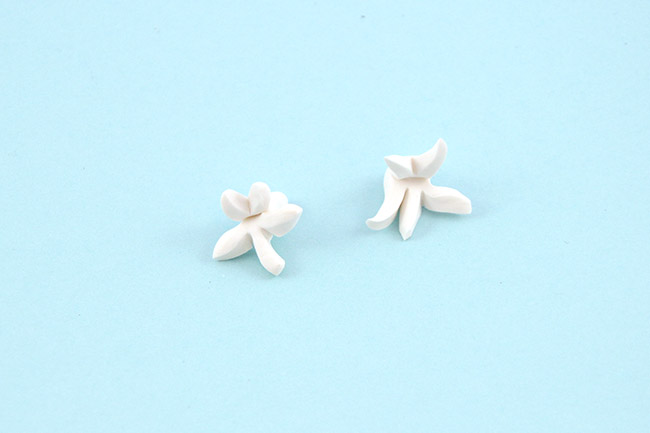 Créoles avec fleurs en pâte polymère : Etape 3