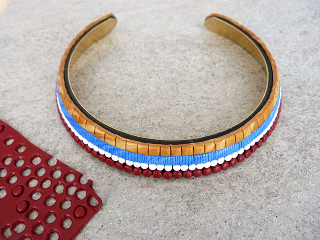 Parure mosaïque Aztèque torque et boucles d'oreilles polymère : Etape 9