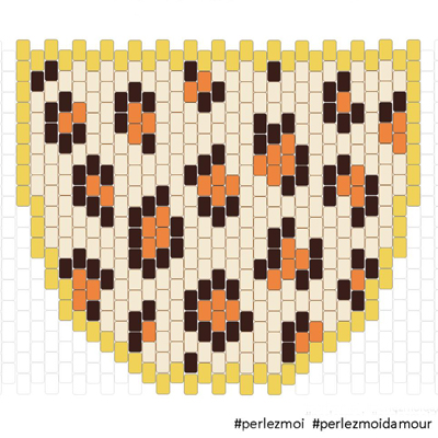Sautoir Animal motif Léopard en tissage de perles Miyuki : Etape 1 Sautoir Animal motif Léopard en tissage de perles Miyuki : Etape 1