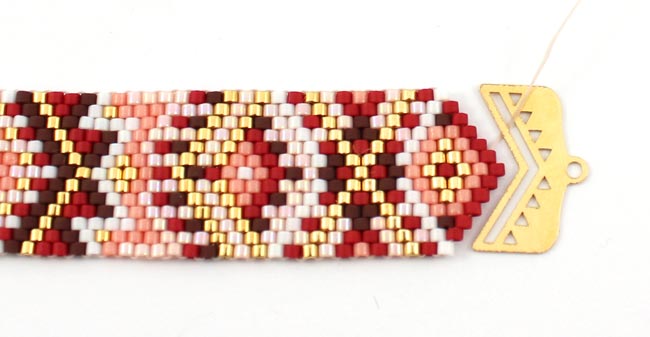 Bracelet Miyuki embouts tissage Peyote 13 rangs : Etape 1