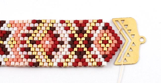 Bracelet Miyuki embouts tissage Peyote 13 rangs : Etape 2