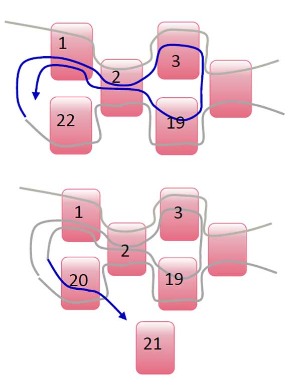 Collier DIY hexagonal en tissage peyote avec des perles Miyuki Delicas : Etape 5