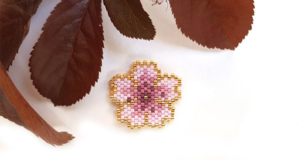 Diy Tissage Fleur De Cerisier En Perles Miyuki Delicas
