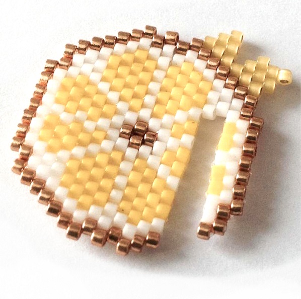 DIY marque verre tranche de citron en tissage brick stitch