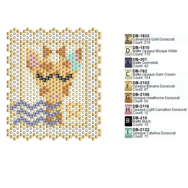 Comment réaliser un timbre en tissage brick stitch