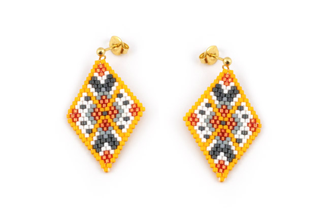 Boucles d'oreilles Brick Stitch losange en perles Miyuki débutant : Etape 10 Boucles d'oreilles Brick Stitch losange en perles Miyuki débutant : Etape 10