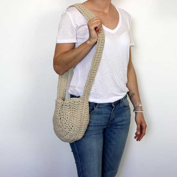 Schéma Sac rond DIY au crochet avec du fil trapilho