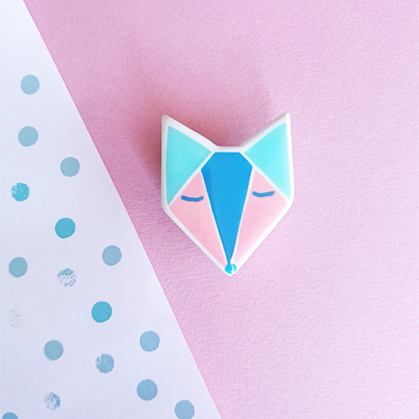 Broche renard en polymère