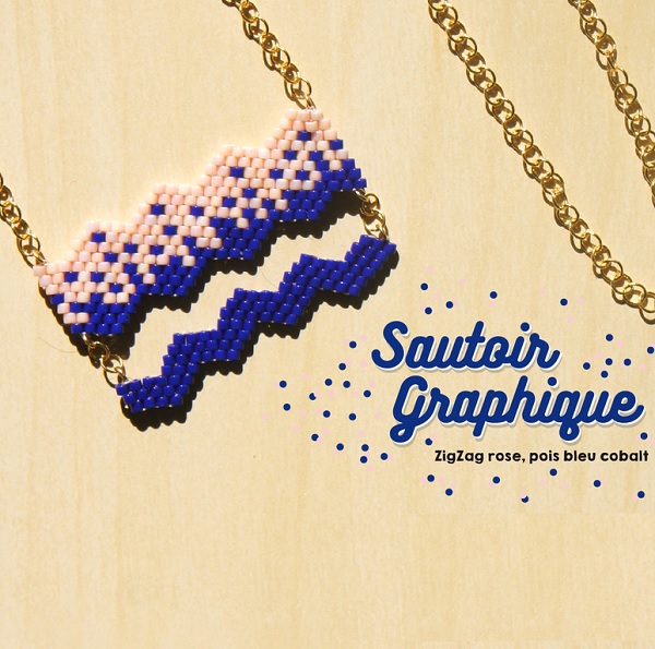 Sautoir Zig Zag En Tissage Brick Stitch Avec Perles Miyuki Delicas