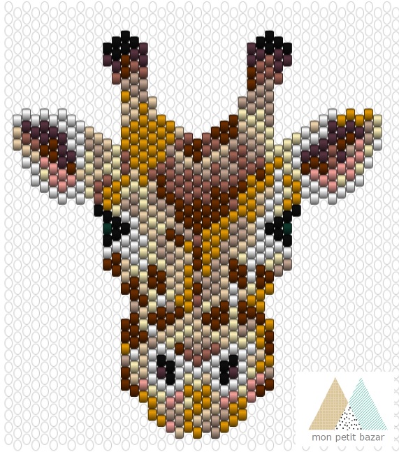 giraffe bead hama Collier par petit la miyuki Edith girafe Mon perles en