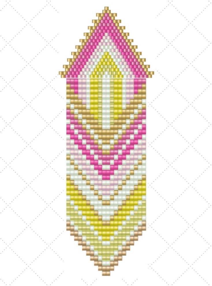 Schéma Boucles d'oreilles India avec des perles Miyuki et des sequins lisses