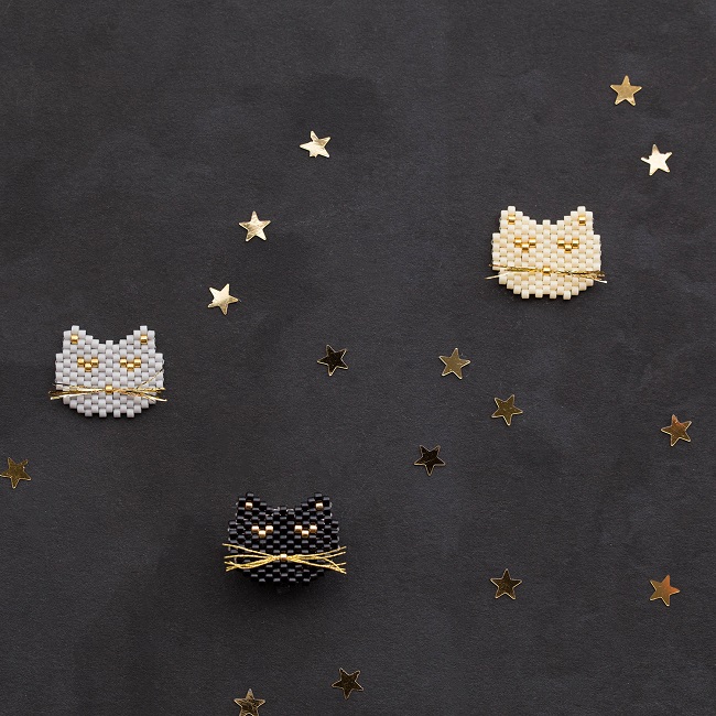 Tissage Brick Stitch Tete De Chat Perles Co