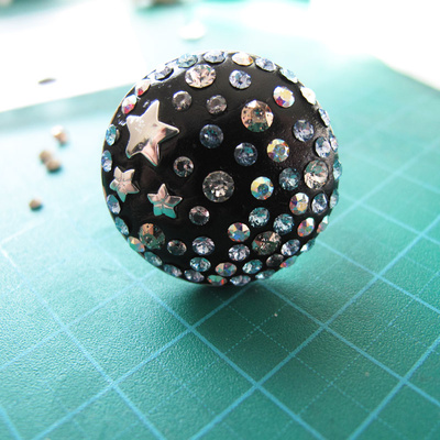 Bague Constellation Pâte Ceralun et Cabochons PureCrystal : Etape 6