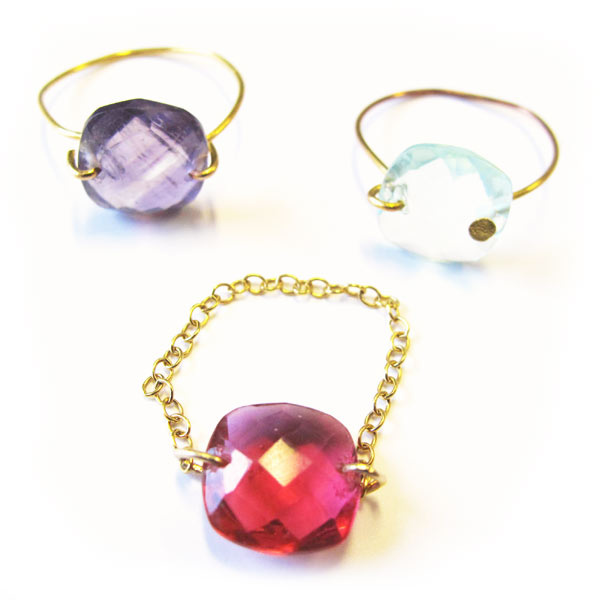 Bagues Intercalaires carrés facettés et Fil en laiton Bagues Intercalaires carrés facettés et Fil en laiton