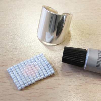 Bagues tissage de perles rectangle Miyuki : Etape 8 Bagues tissage de perles rectangle Miyuki : Etape 8