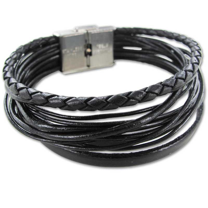 Bracelet Multirang Lacets et Cordons en cuir