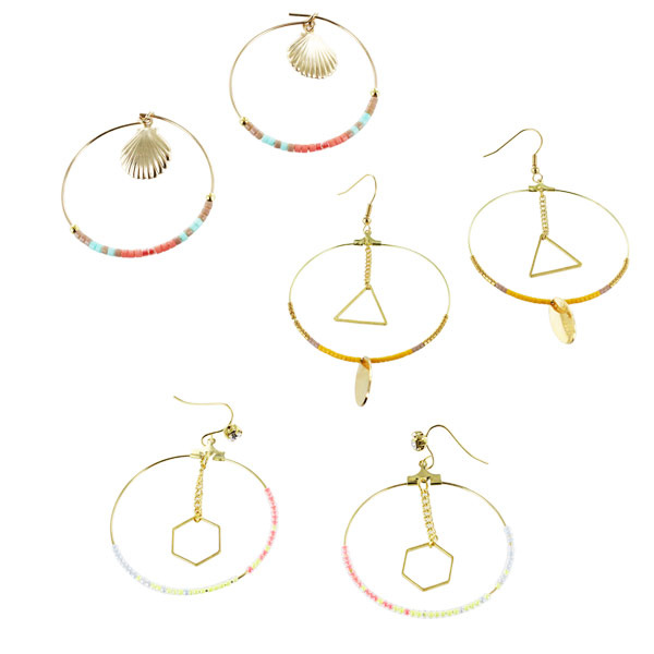 Boucles d'oreilles créoles avec perles Miyuki Boucles d'oreilles créoles avec perles Miyuki