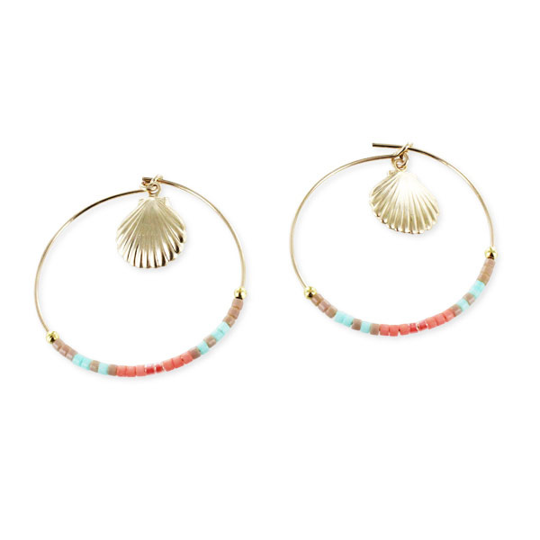 Boucles d'oreilles créoles avec perles Miyuki : Etape 1