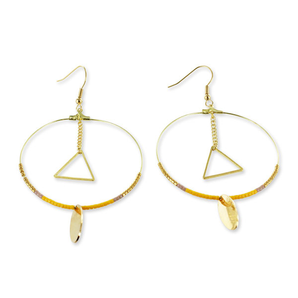 Boucles d'oreilles créoles avec perles Miyuki : Etape 3