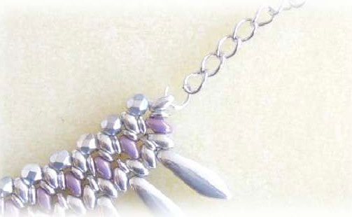 Collier Mahonia Dagues SuperDuo et O Bead : Etape 9