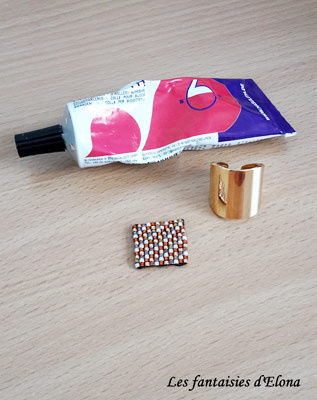 Bague tissage de Miyuki Delicas : Etape 12 Bague tissage de Miyuki Delicas : Etape 12