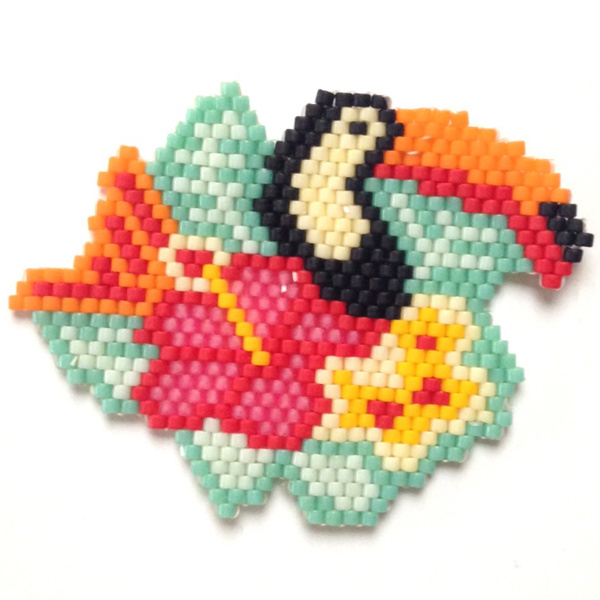 Toucan Fleur Brick Stitch tissage de perles Miyuki Toucan Fleur Brick Stitch tissage de perles Miyuki
