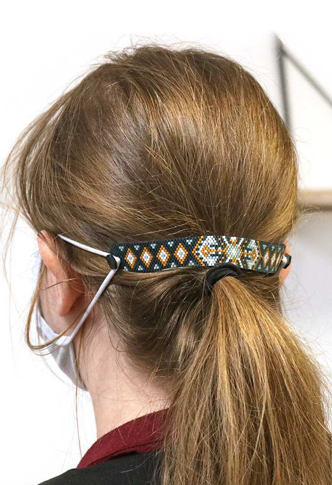 Schéma Attache masque en tissage de perles Miyuki delicas Peyote impair Schéma Attache masque en tissage de perles Miyuki delicas Peyote impair