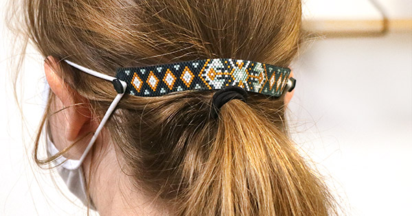 Schéma Attache masque en tissage de perles Miyuki delicas Peyote impair Schéma Attache masque en tissage de perles Miyuki delicas Peyote impair