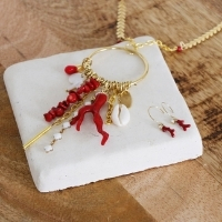 sautoir dore coquillage