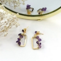 boucles d'oreilles am&eacute;thyste