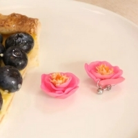 boucles oreilles pivoine