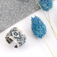 bague tissage perles