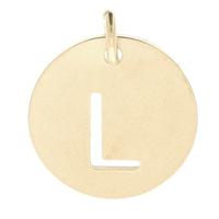 breloque lettre acier inox doré