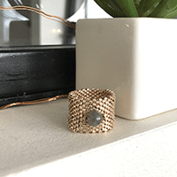 Anillo de tejer circular de peyote DIY con perlas Miyuki D�licas 11/0