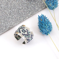 Tuto Bague tissage perles Miyuki argent�e