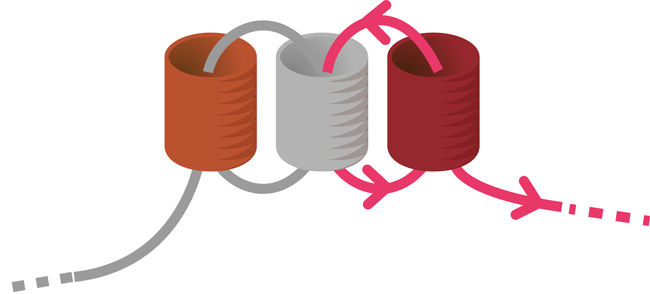 Boucles oreilles rouges miyuki embouts tissage argent 925 : Etape 2