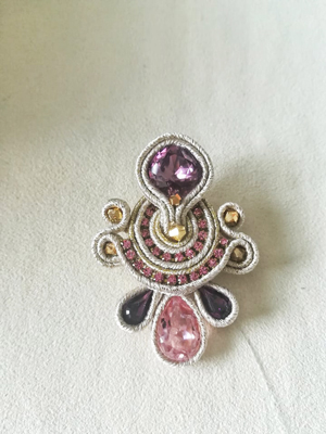 etape 1 boucles d oreilles soutache PureCrystal coudre soutache