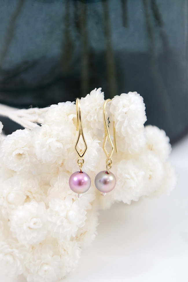 Schéma DIY Boucles d'oreilles pendantes simples perles Miyuki couleurs du ciel couchant