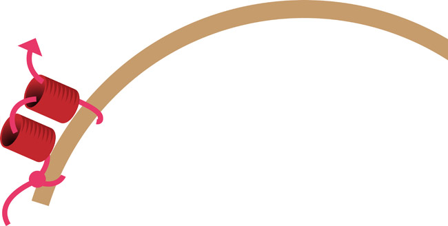 Boucles d'oreilles doré rose intercalaire demi-cercle et Miyuki : Etape 1