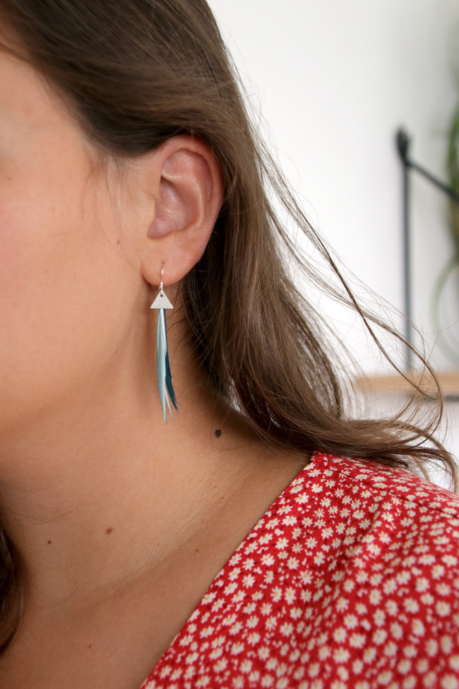DIY ideas de pendientes plumas fáciles - Perles Co