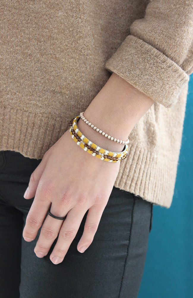 Schéma DIY Bracelet jonc avec Tila beads et perles PureCrystal Schéma DIY Bracelet jonc avec Tila beads et perles PureCrystal