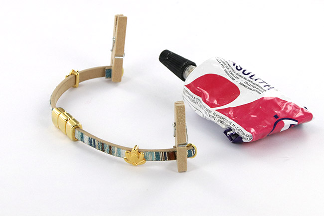 Bracelet cordon et perles en verre : Etape 4