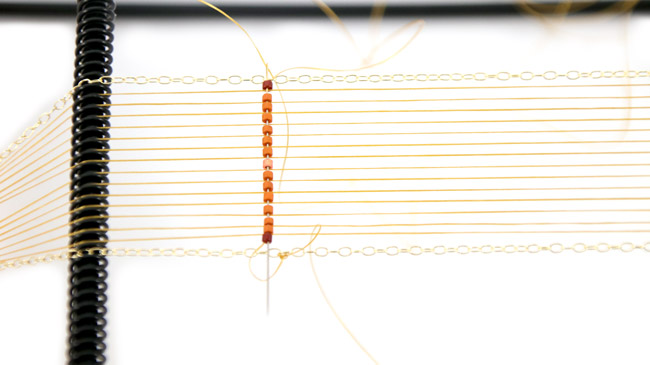 Tutoriel Bracelet manchette en perles miyuki couleurs briques : Etape 4 Tutoriel Bracelet manchette en perles miyuki couleurs briques : Etape 4