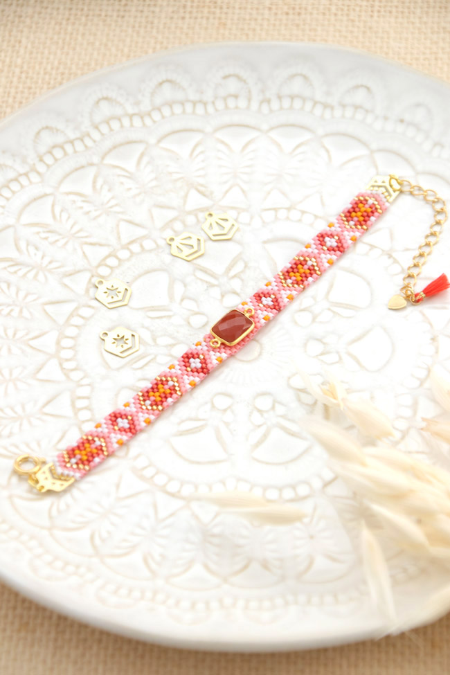 Schéma Tuto Petits Bracelets Miyuki en Peyote embouts de tissage spéciaux