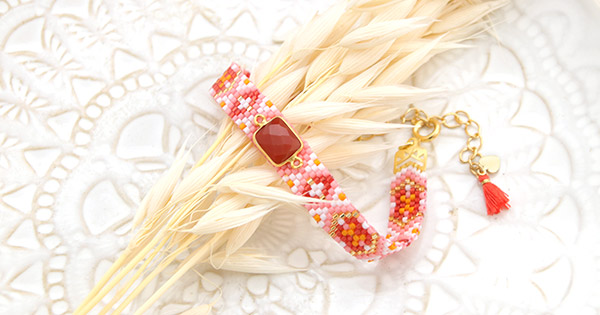 Schéma Tuto Petits Bracelets Miyuki en Peyote embouts de tissage spéciaux