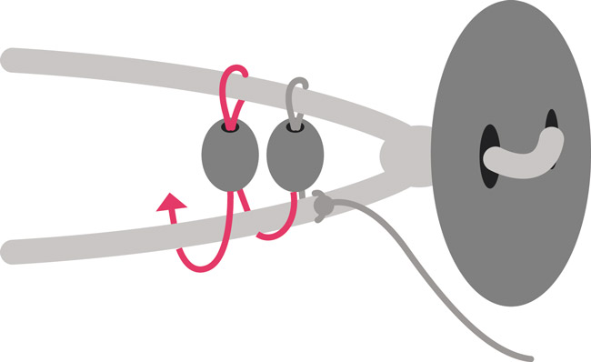 Bracelet wrap bleu clair et cuir blanc, lapis lazuli, star beads et perles miyuki : Etape 3