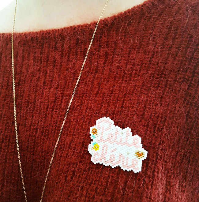 Schéma Broche Petite Chérie en tissage de perles brick stitch Schéma Broche Petite Chérie en tissage de perles brick stitch