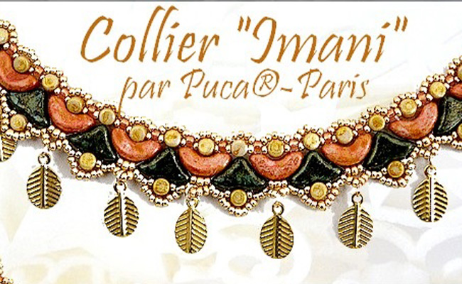 Collier Imani en perles en verre Hélios, Arcos et Minos par Puca® : Etape 26