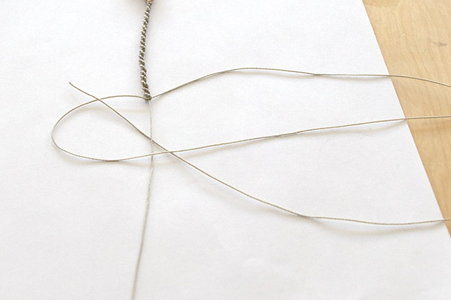 Collier fin aigue-marine et macramé : Etape 4