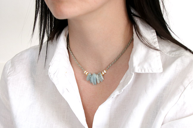 Collar fino aguamarina y - & Co